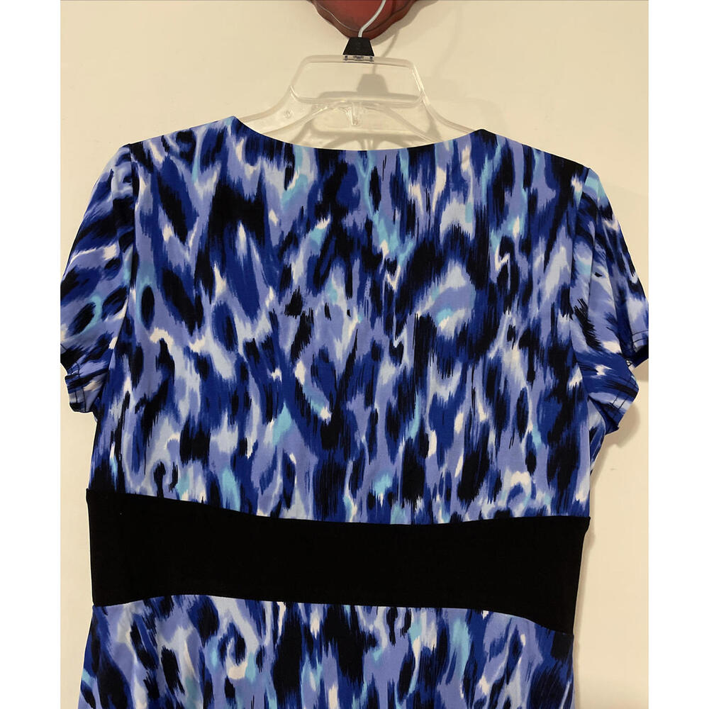 Kathy Roberts Womens Size 14 Blue Short-Sleeved Vneck Knee-Length Dress! A2083 - Picture 5 of 6